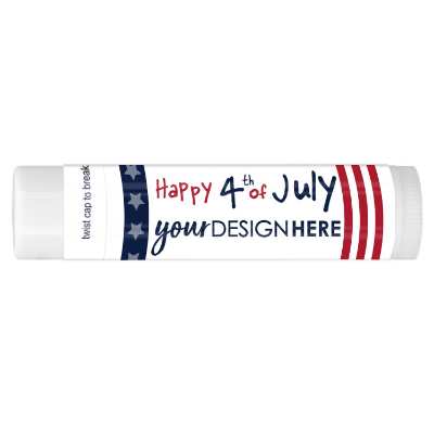 Personalized 4th of July lip balm.