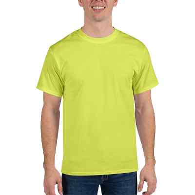 Blank safety green core blend t-shirt.