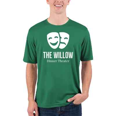 Custom kelly green competitor t-shirt with logo.