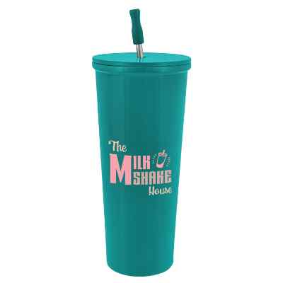 Teal tumbler with full color imprint