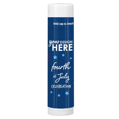 Personalized 4th of July lip balm.