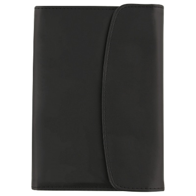 Polyurethane leather black small padfolio blank.