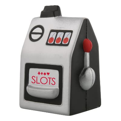 Foam slot machine stress reliever branded with imprint.