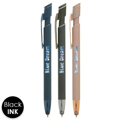 Monochromatic pen with personalized logo.