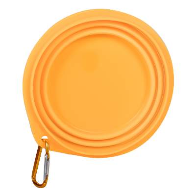 Collapsible pet bowl with carabiner blank.