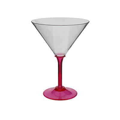 Acrylic pink martini glass blank in 10 ounces.
