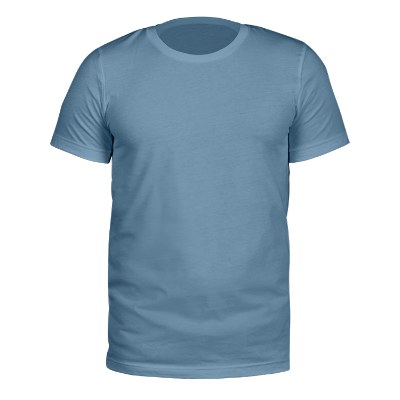 Blank steel blue short sleeve shirt.