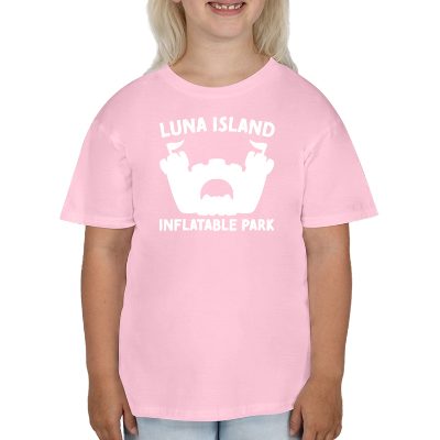 Youth light pink t-shirt with custom logo.