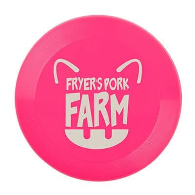 105-gram plastic neon pink expert 9 inch flying disc with personalized logo.