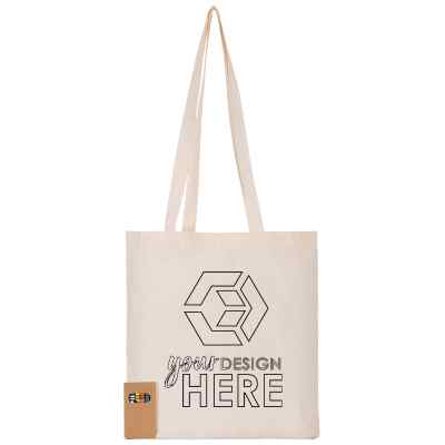 Natual cotton color tote with custom imprint.