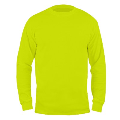 Blank safety green long sleeve t-shirt.
