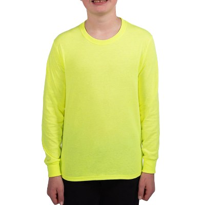 Blank safety green youth t-shirt.