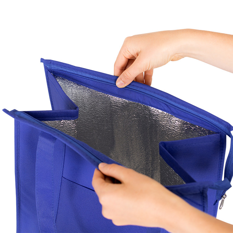 Polypropylene insulated grocery tote.