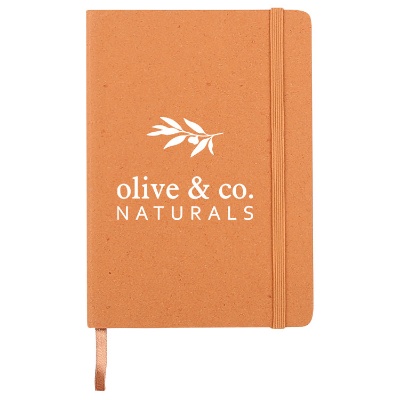 Natural recycable cotton covered journal with custom design.