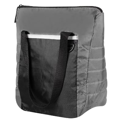 Blank gray polyester lunch bag.
