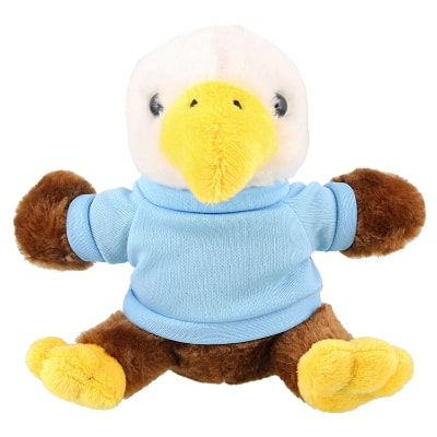 Plush and cotton eagle with light blue shirt blank.