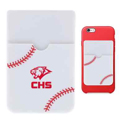 Silicone baseball phone wallet customized with your logo.