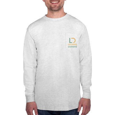 White full color long sleeve t-shirt with logo.