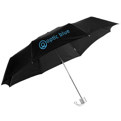 Customized black 42 inch umbrella.
