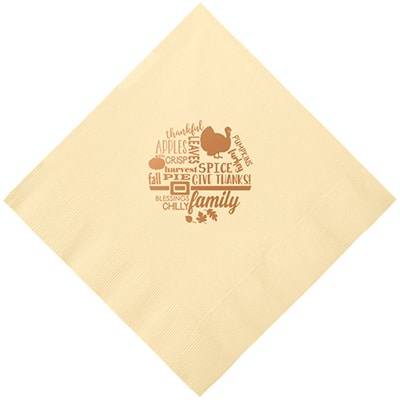 3Ply tissue matte gold customized dinner napkin.