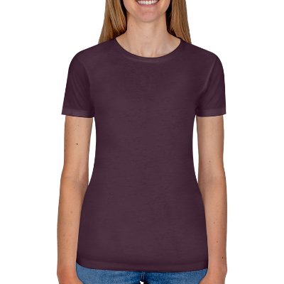 Plain plum women's short-sleeve t-shirt.