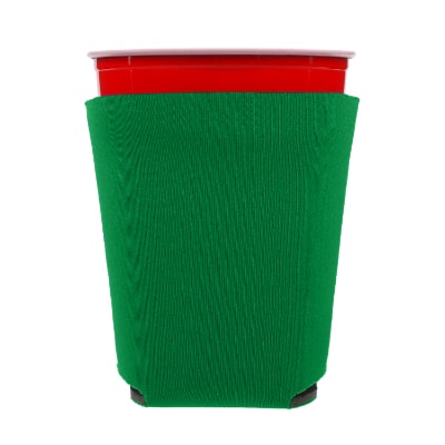Foam kelly green party cup cooler blank.