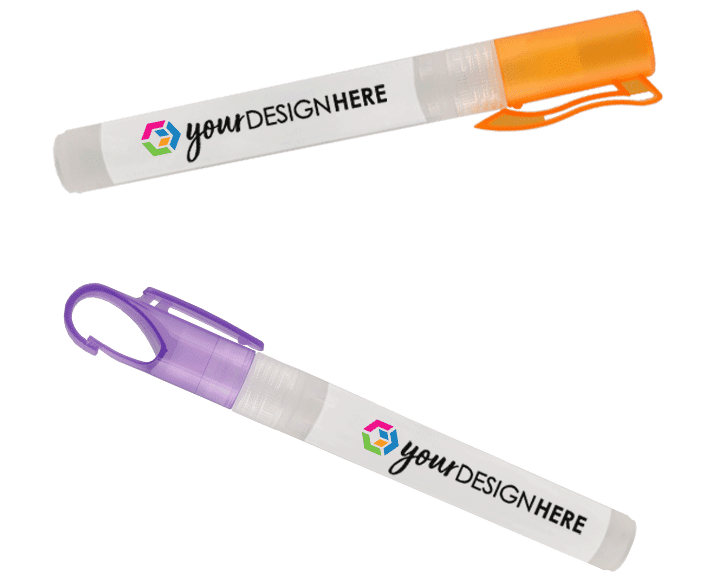 Clip on hand sanitizers with full-color imprint