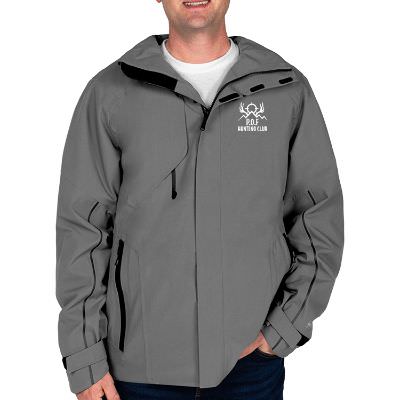Gray personalized custom mens insulated jacket.