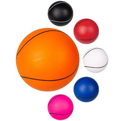 Foam orange 2.5 inch basketball stress ball blank.
