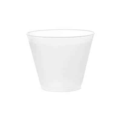 Durable plastic frosted plastic cup blank in 9 ounces.