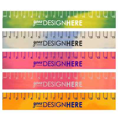 Violet To Pink mood changing 15 inch ruler with logo.