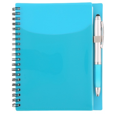 Teal notebook with matching pen.
