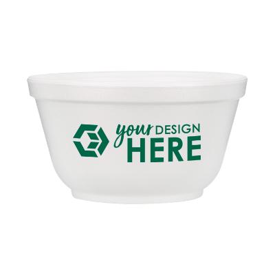 12 oz. squat foam sample bowl with custom promotional logo. 