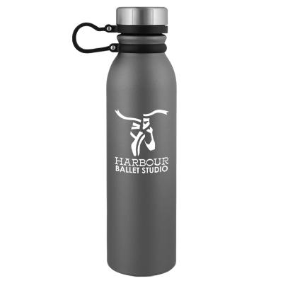 Graphite stainless bottle with custom imprint.