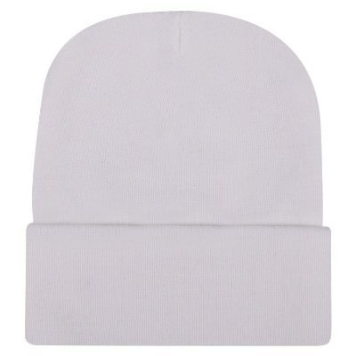 Blank white knit cap.