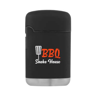 Rubber black lighter personalized with your logo.