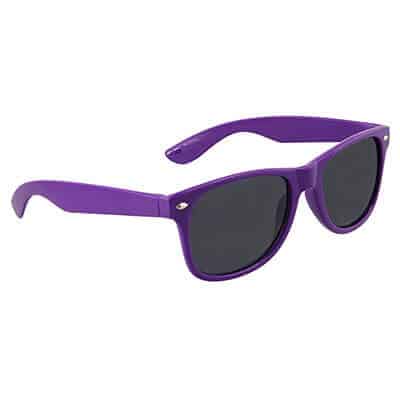 Blank polycarbonate purple sunglasses.