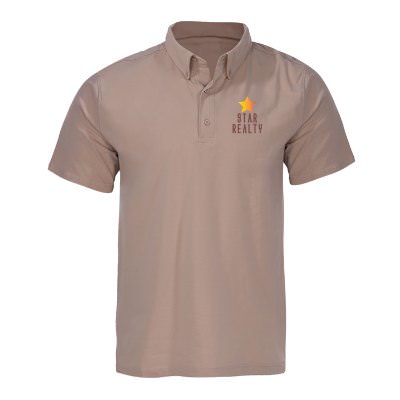 Stone polo with personalized full color logo.