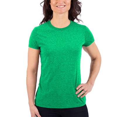 Blank green custom imprinted short sleeve shirt.