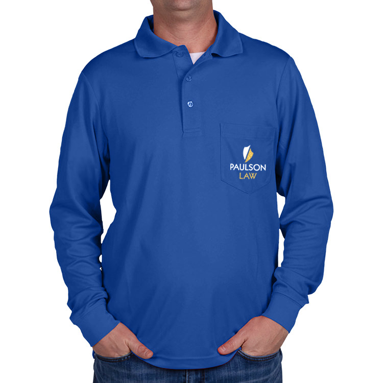 Personalized embroidered true royal long-sleeve polo