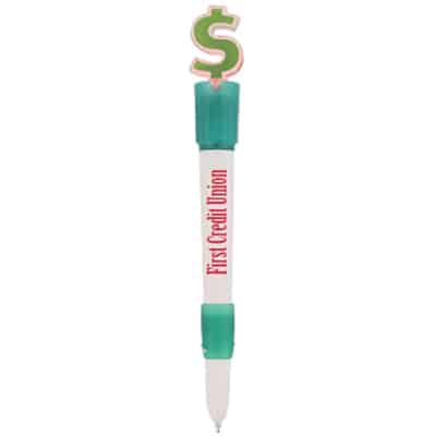 Plastic light up money topper pen.