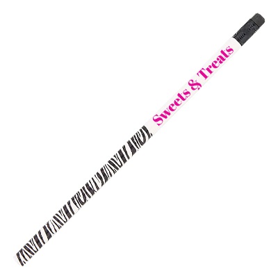 Zebra stripe pencil with customized logo.