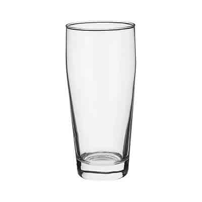 Glass clear beer glass blank in 16 ounces.