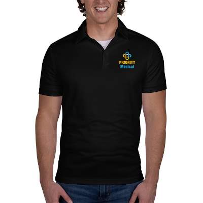 Customized black full color freestyle polo