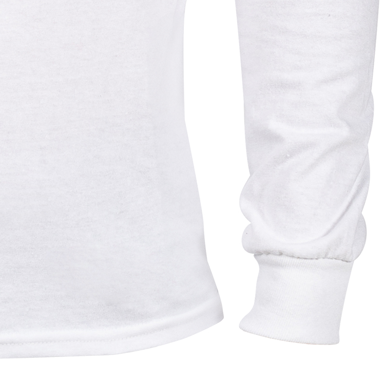 White promotional long sleeve t shirt.