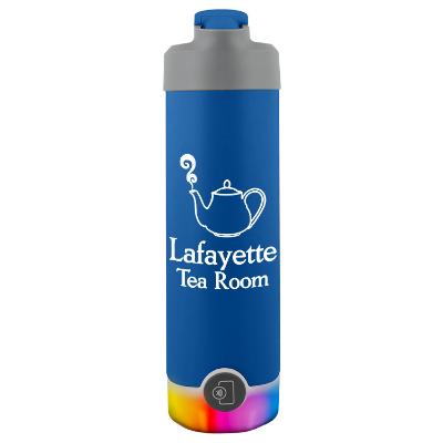Stainless royal blue sports bottle with custom imprint in 20 oz.