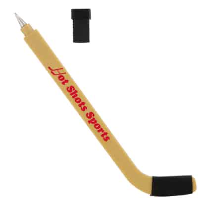 Plastic slapshot hockey stick pen.