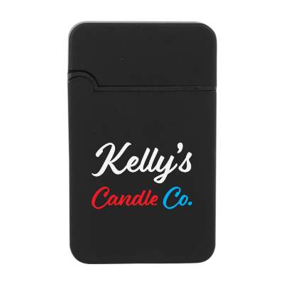 Black rubber lighter branded with your logo.