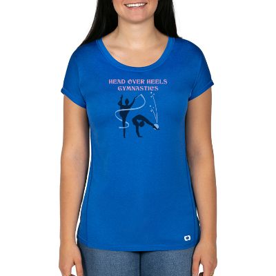 Womens electric bluet-shirt  personalized with full color logo.