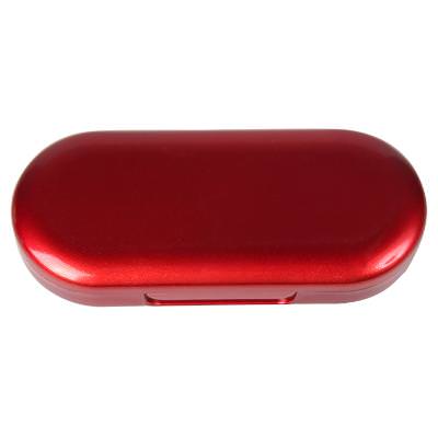 Blank plastic red earbuds with case with low prices.